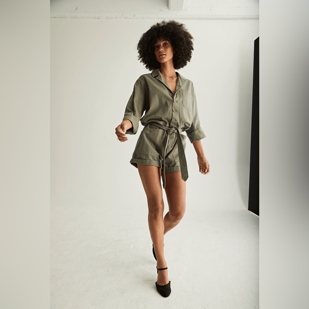 Pistola Becca Belted Romper - Garden Green